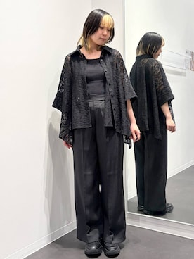 「LAKOLE（ラコレ）のメッシュ切替スニーカー / 646765（スニーカー、ブラック系）」を使った、ごつさん（レディース・157cm）の春コーディネート