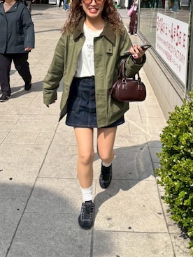 「coen（コーエン）のアイテム（トップス）」を使った、ユさん（レディース・152cm）の春コーディネート