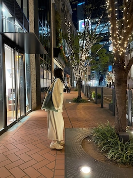 「オールホワイト」｜「アイテム（その他アウター）」を使った、mo._538さん（レディース・164cm）の春コーディネート