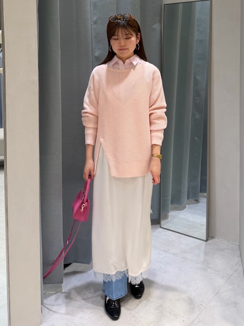 セール】ウォッシャブルトリミングレースサテンキャミワンピース