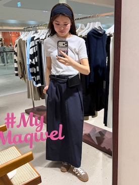 「MAQWEL（マクウェル）の【MAQWEL/マクウェル】タックロングスカート（スカート、ブルー系）」を使った、takahashiさん（レディース・162cm）の春コーディネート