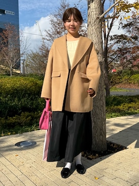 「アイテム（その他アウター、イエロー系）」を使った、takahashiさん（レディース・161cm）の秋コーディネート