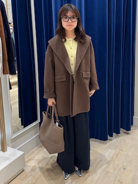 「NOLLEY’S（ノーリーズ）の【MAQWEL/マクウェル】ウォッシャブルタックワイドパンツ（その他パンツ）」を使った、takahashiさん（レディース・161cm）の秋コーディネート