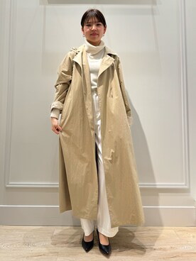 「NOLLEY’S（ノーリーズ）のアイテム（トレンチコート）」を使った、takahashiさん（レディース・161cm）の冬コーディネート
