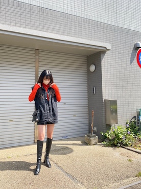 「SVEC（シュベック）のアイテム（ブーツ）」を使った、sayaさん（レディース・155cm）の春コーディネート