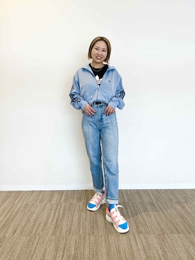 「レディース」｜「アイテム（ジャージ）」を使った、NTさん（レディース・158cm）の春コーディネート