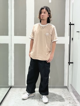 「adidas（アディダス）のSL 72 RS / アディダスオリジナルス adidas Originals（スニーカー、ホワイト系）」を使った、HJさん（メンズ・176cm）の夏コーディネート