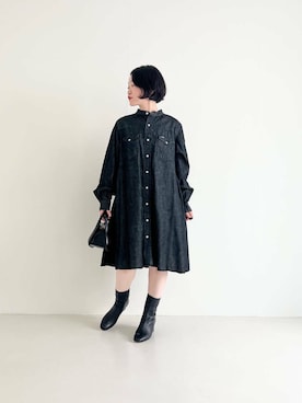 「アイテム（シャツワンピース）」を使った、hashimoto.さん（レディース・153cm）の夏コーディネート