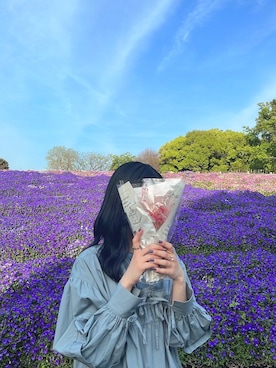 「ピクニック」｜「アイテム（チュニック）」を使った、あさん（レディース・164cm）の春コーディネート