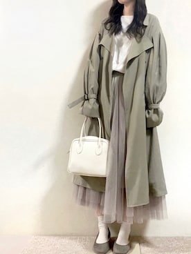 「apres jour（アプレジュール）のアイテム（トレンチコート）」を使った、あさん（レディース・164cm）の秋コーディネート
