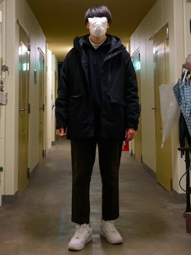 「adidas（アディダス）のアイテム（スウェット）」を使った、KTRさん（メンズ・176cm）の冬コーディネート