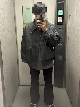 「epnok（エプノック）のヴィンテージライクショートブルゾン（ブルゾン、グレー系）」を使った、KTRさん（メンズ・176cm）の春コーディネート