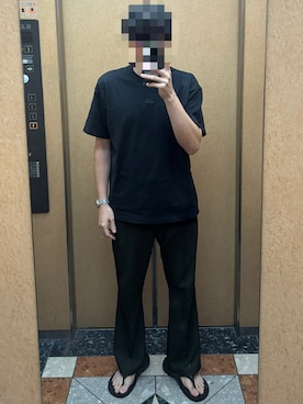「NIKE（ナイキ）のNIKE ナイキ M PRM ESS TEE ショートスリーブ DO7393 010BLACK/BLACK（Tシャツ/カットソー、ブラック系）」を使った、KTRさん（メンズ・176cm）の秋コーディネート