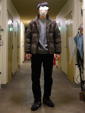 「AF1」｜「アイテム（ダウンジャケット/コート）」を使った、KTRさん（メンズ・176cm）の冬コーディネート