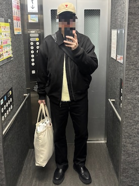 「Dickies（ディッキーズ）のDickies/ディッキーズ THE ORIGINAL FIT 874 TCツイル センタープレス オリジナルフィット ワイドチノ ワークパンツ（チノパンツ、ブラック系）」を使った、KTRさん（メンズ・176cm）の春コーディネート