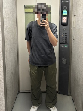 「WEGO（ウィゴー）のWEGO/【26年春夏新作】コットンクルーネックT（Tシャツ/カットソー、ブラック系）」を使った、KTRさん（メンズ・176cm）の夏コーディネート