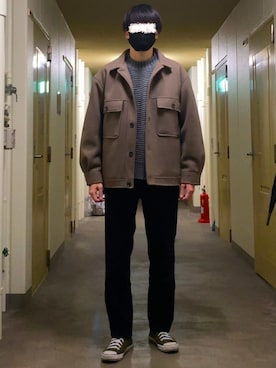 「SEVENDAYS=SUNDAY（セブンデイズサンデイ）のアイテム（パンツ）」を使った、KTRさん（メンズ・176cm）の冬コーディネート