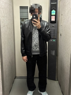 「アイテム（ライダースジャケット）」を使った、KTRさん（メンズ・176cm）の秋コーディネート