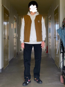 「SEVENDAYS=SUNDAY（セブンデイズサンデイ）のアイテム（チノパンツ）」を使った、KTRさん（メンズ・176cm）の冬コーディネート