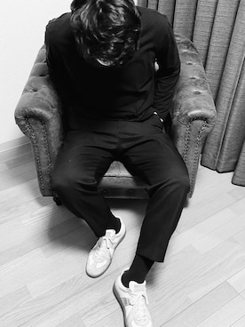 「Yohji Yamamoto（ヨウジヤマモト）のアイテム（Tシャツ/カットソー）」を使った、D.さん（メンズ・177cm）の冬コーディネート