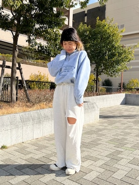 「SPINNS（スピンズ）のアイテム（スウェットパンツ）」を使った、ぽむまるさん（レディース・150cm）の冬コーディネート