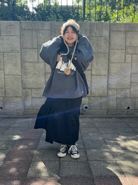 「SPINNS(スピンズ)のアイテム(スカート)」を使った、ぽむまるさん(レディース・150cm)の秋コーディネート