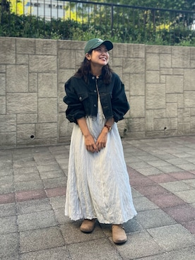 「SPINNS（スピンズ）のアイテム（ワンピース）」を使った、ぽむまるさん（レディース・150cm）の秋コーディネート