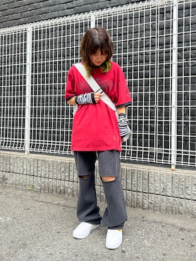 「SPINNS（スピンズ）のアイテム（アームカバー）」を使った、ぽむまるさん（レディース・150cm）の秋コーディネート