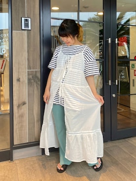 「SPINNS(スピンズ)のアイテム(キャミソール)」を使った、ぽむまるさん(レディース・150cm)の夏コーディネート