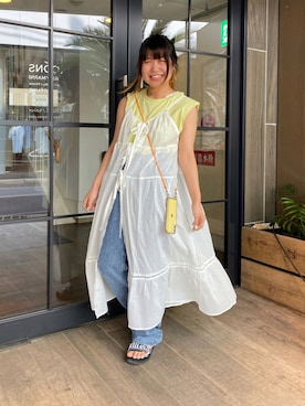 「SPINNS(スピンズ)のアイテム(キャミソール)」を使った、ぽむまるさん(レディース・150cm)の夏コーディネート