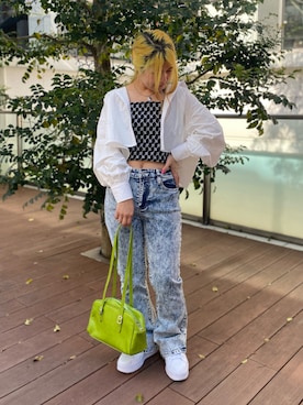 「SPINNS(スピンズ)のアイテム(キャミソール)」を使った、ぽむまるさん(レディース・150cm)の春コーディネート