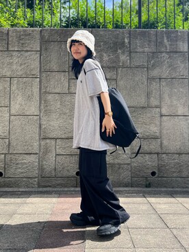 「SPINNS（スピンズ）のアイテム（スウェットパンツ）」を使った、ぽむまるさん（レディース・150cm）の春コーディネート