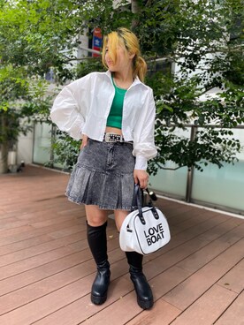 「SPINNS(スピンズ)のアイテム(タンクトップ)」を使った、ぽむまるさん(レディース・150cm)の春コーディネート