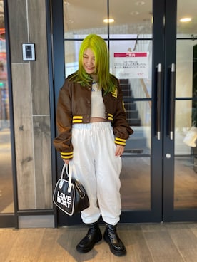 「SPINNS（スピンズ）のアイテム（スウェットパンツ）」を使った、ぽむまるさん（レディース・150cm）の冬コーディネート