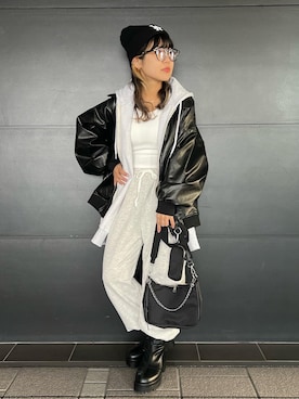 「SPINNS（スピンズ）のアイテム（ブルゾン）」を使った、ぽむまるさん（レディース・150cm）の冬コーディネート
