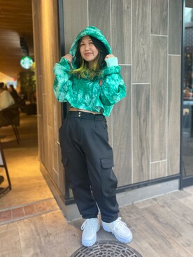 「SPINNS(スピンズ)のアイテム(パーカー)」を使った、ぽむまるさん(レディース・150cm)の冬コーディネート