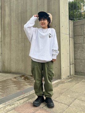 「SPINNS（スピンズ）のアイテム（スウェット）」を使った、ぽむまるさん（レディース・150cm）の秋コーディネート