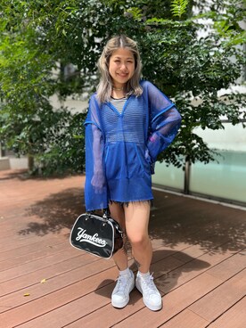 「SPINNS(スピンズ)のアイテム(タンクトップ)」を使った、ぽむまるさん(レディース・150cm)の夏コーディネート