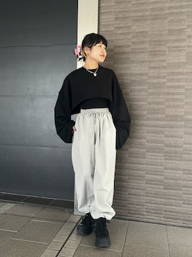 「SPINNS(スピンズ)のアイテム(バレッタ/ヘアクリップ)」を使った、ぽむまるさん(レディース・150cm)の春コーディネート