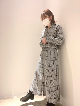 「アイテム（シャツワンピース）」を使った、ゆかさんさん（レディース・153cm）の冬コーディネート