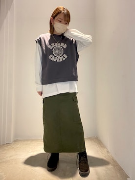「AMERICAN HOLIC（アメリカンホリック）のアイテム（スカート）」を使った、ゆかさんさん（レディース・153cm）の冬コーディネート