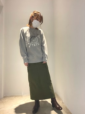 「AMERICAN HOLIC（アメリカンホリック）のアイテム（スカート）」を使った、ゆかさんさん（レディース・153cm）の冬コーディネート