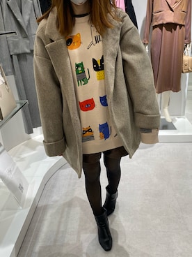 「猫」｜「アイテム（ジャケット/アウター）」を使った、y0t3m27さん（レディース・156cm）の冬コーディネート