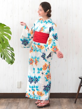 「レトロ」｜「アイテム（浴衣）」を使った、KYOETSUさん（レディース・147cm）の夏コーディネート