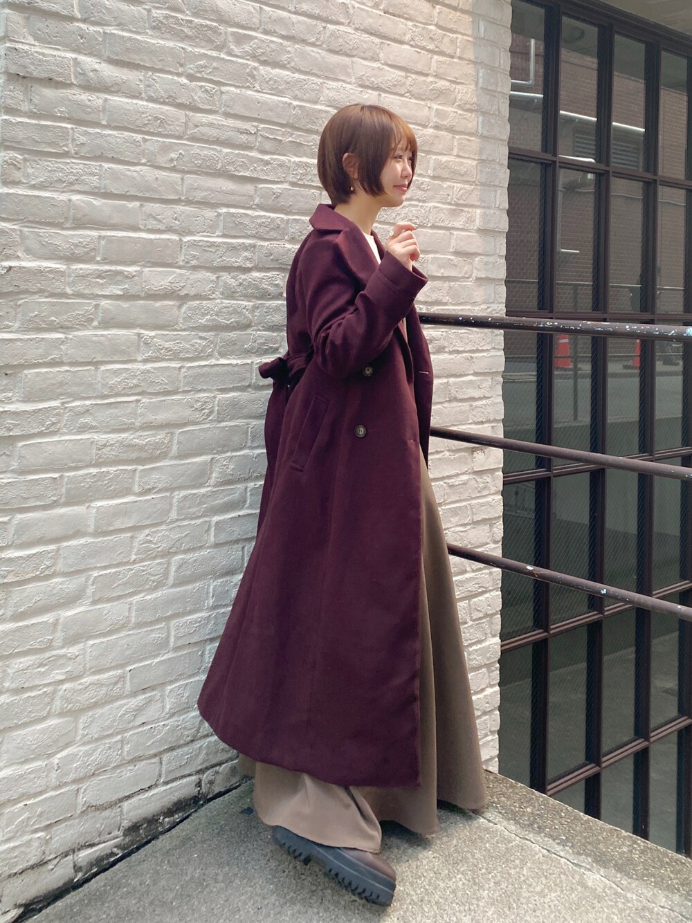 レディース natural couture☆ ロングコート バックフフレアロング 