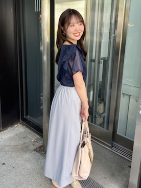 「natural couture（ナチュラルクチュール）のアイテム（シャツ/ブラウス）」を使った、みず・チャンさん（レディース・157cm）の夏コーディネート