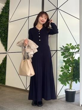 「アイテム（ワンピース/ドレス）」を使った、みず・チャンさん（レディース・157cm・20代）の冬コーディネート