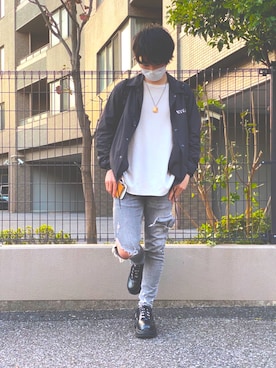 「ATTACHMENT（アタッチメント）のアイテム（ナイロンジャケット）」を使った、Daiさん（メンズ・174cm）の秋コーディネート