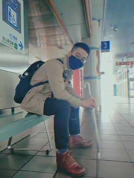 「BEN DAVIS（ベンデイビス）のアイテム（バッグ）」を使った、darrenさん（メンズ・171cm）の秋コーディネート
