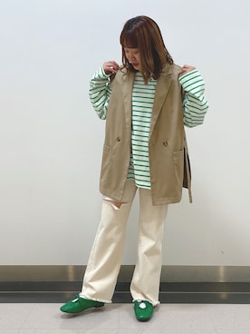 「w closet（ダブルクローゼット）のアイテム（その他アウター）」を使った、Nanaさん（レディース・155cm）の冬コーディネート